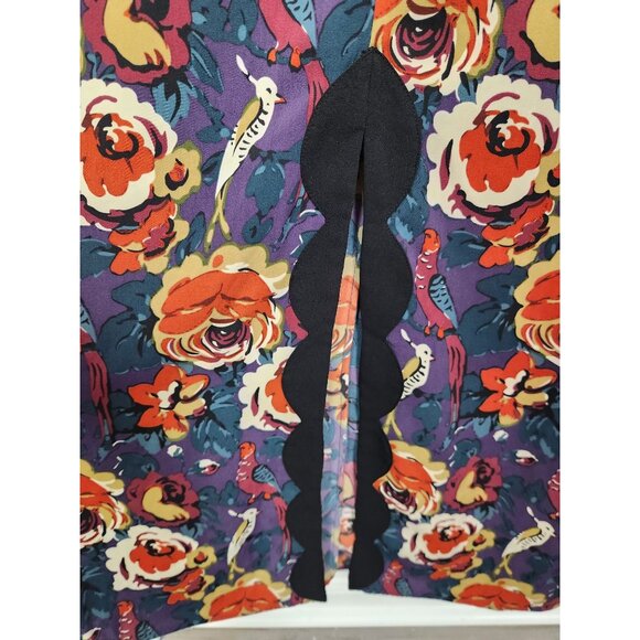 Modcloth X Anna Sui Women's Sz. 6 Rooted In Retro Maxi Print Bell Sleeve Dress - Picture 5 of 8